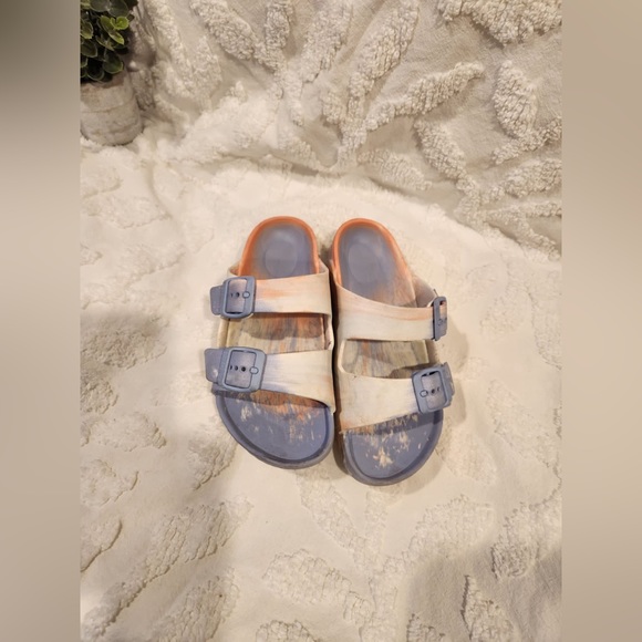 Birkenstock Shoes Birkenstock Rubber Slip On Tie Dye Pink Blue